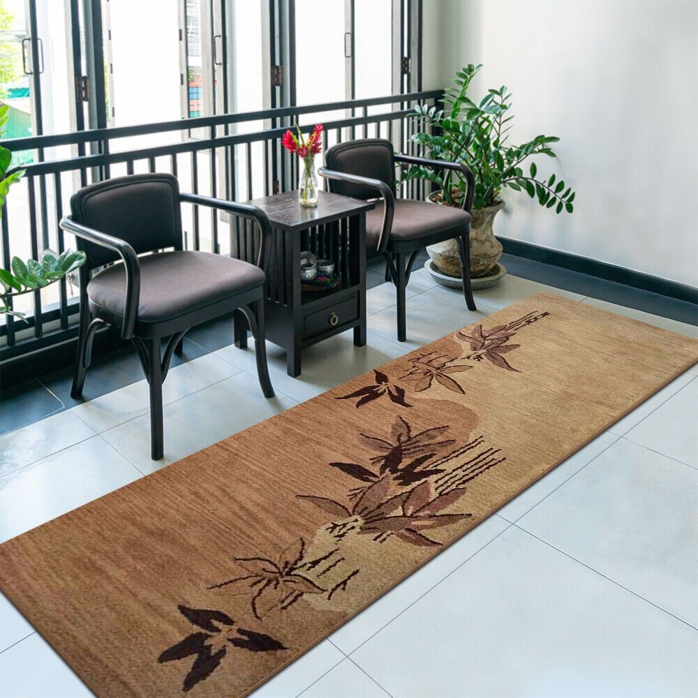 Hand Tufted Wool 2'6''x10' Runner Area Rug Floral Light Brown Bbh Homes Bbk00905