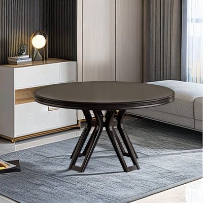 Hokku Designs 50.39" Black Round Solid + Manufactured Wood Dining Table black | Wayfair Canada