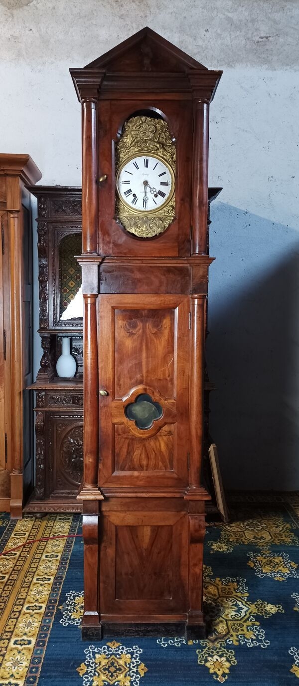 Horloge de parquet Restauration en acajou
