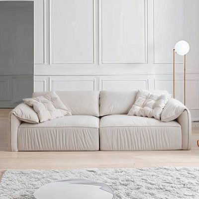HOUZE 110.24" Creamy 100% Polyester Modular Sofa cushion couch in White | 33.07" H x 118.11" W x 38.98" D | Wayfair