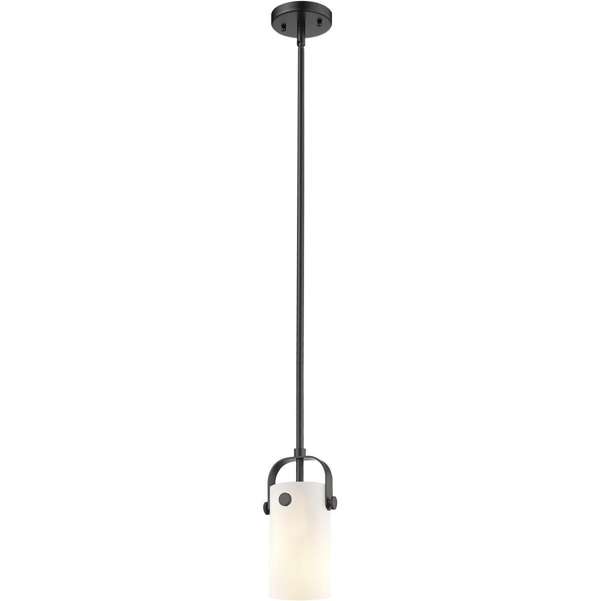 Innovations Lighting 423-1s-bk-g423-7wh Pilaster Ii Cylinder Pendant Matte Black