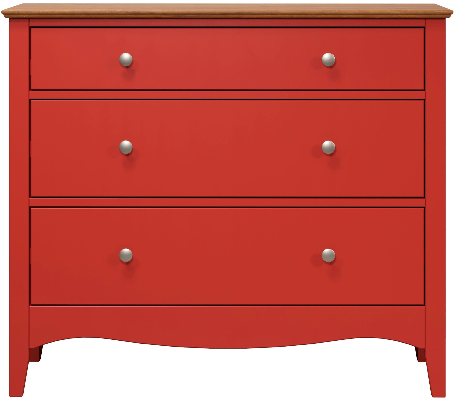 INTER-FURN Kommode Lissabon, Kiefer teilmassiv, Grn und Kaffeebraun lackiert, 3 Schubksten, Metallgriffe, B/H/T: 100/86/42 cm