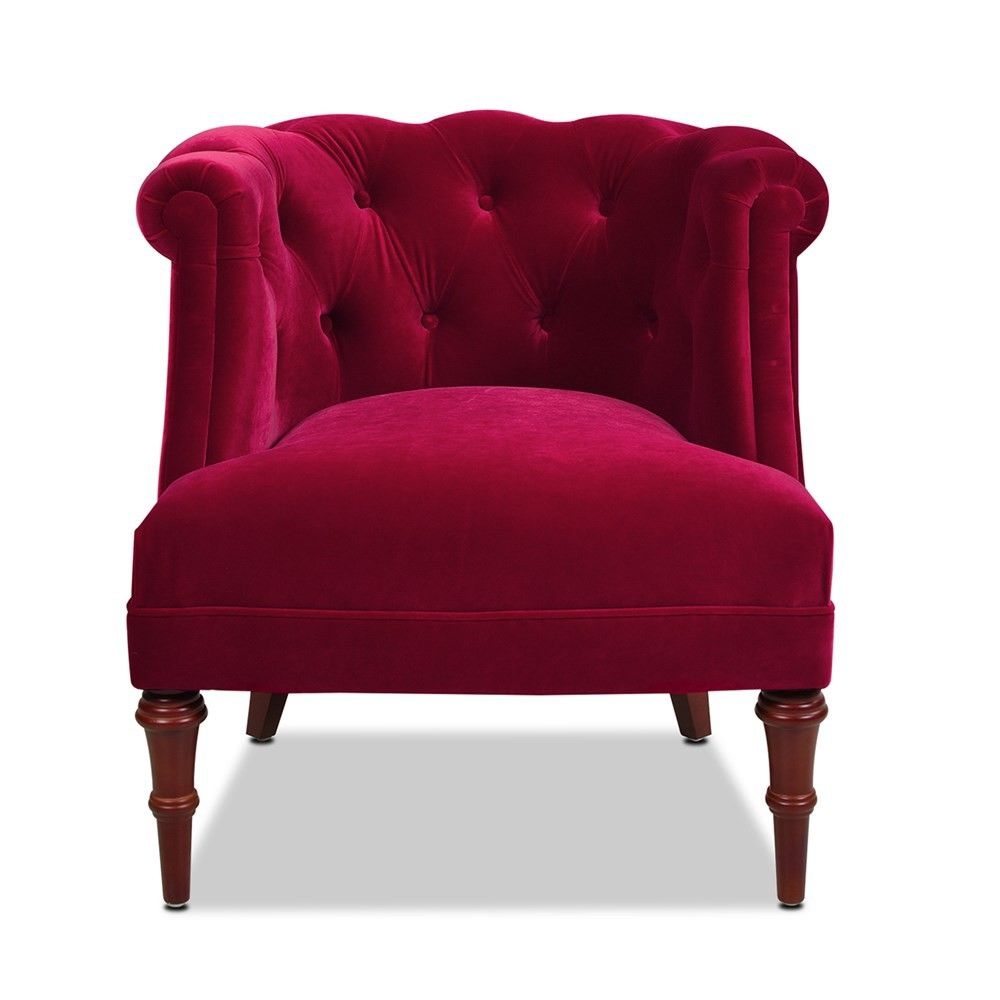 Jennifer Taylor Home Katherine Tufted Accent Chair, Siren Red Performance Velvet