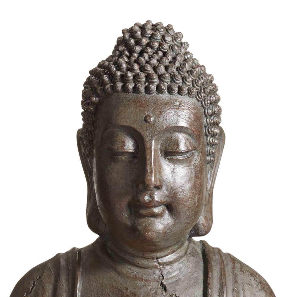 John Timberland Asian-Inspired Zen Buddha Outdoor Water Fountain with Light LED 33 1/2" High Meditating for Yard Garden Patio Deck Home