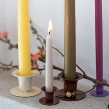 Kunstindustrien Box Of 12 Orange Mini Dipped Candles