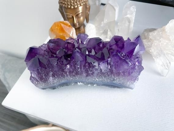 LARGE Grape Amethyst Slab - Protection Stone - Energy Cleanse Crystal - Calming Crystal - Creativity