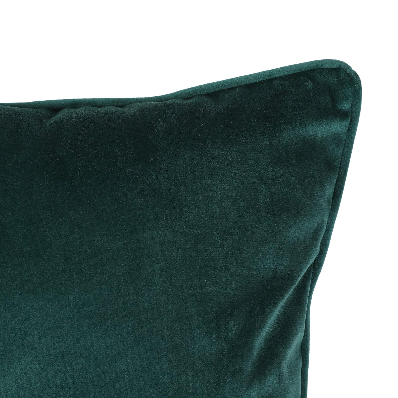 Large Plain Velvet Cushion - Emerald - 58x58cm Green