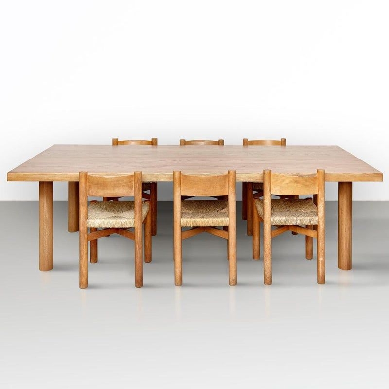 Large Solid Ash Dining Table by Le Corbusier for Dada Est.