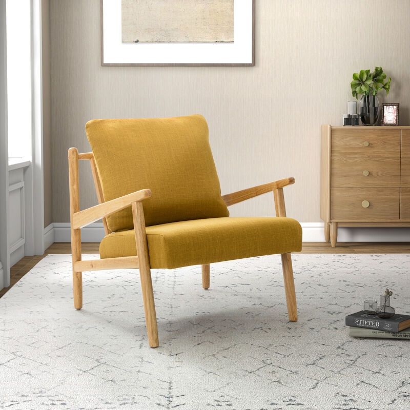 Leucono Living Room Armchair in Mustard by Karat Home