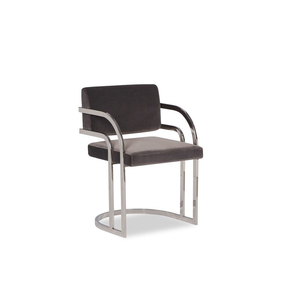Liang & Eimil Dylan Dining Chair - Gainsborough Nickel Grey Velvet