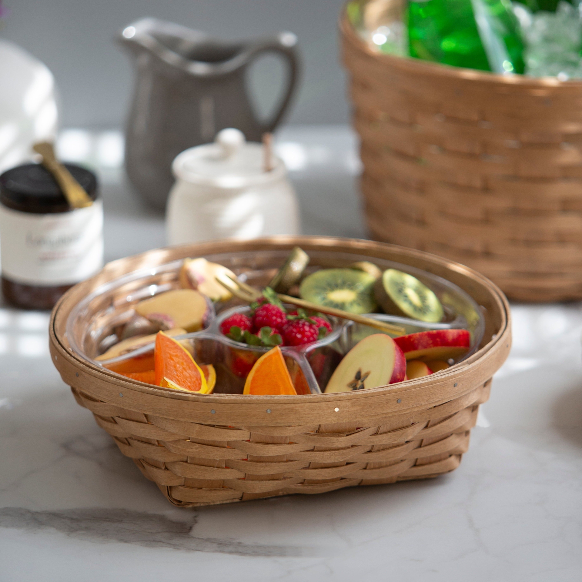 Light Brown Short Round Basket