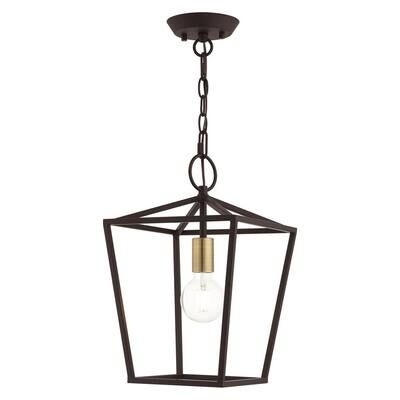 Livex Lighting Devone 1 Light Bronze Convertible Pendant