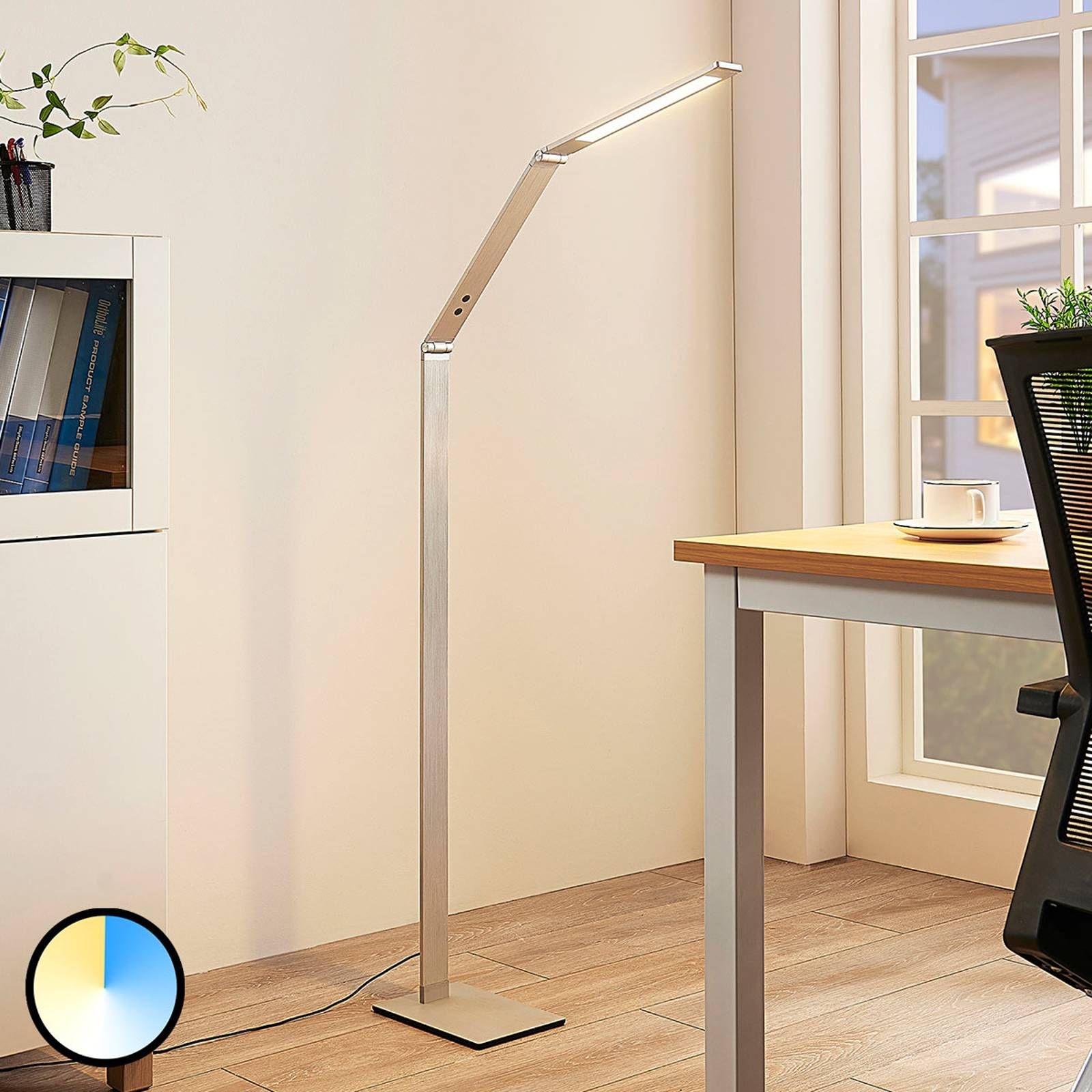 Lucande LED reading light Nicano, adj. luminous colour