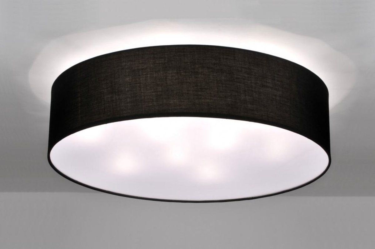 Lumidora Plafondlamp 71272 - 9 Lichts - E27 - Zwart - Textiel -  70 cm