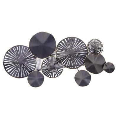 LuxenHome Black and Gold Metal 9-Sea Dollar Modern Wall Decor (1-Piece), Multi-Colored
