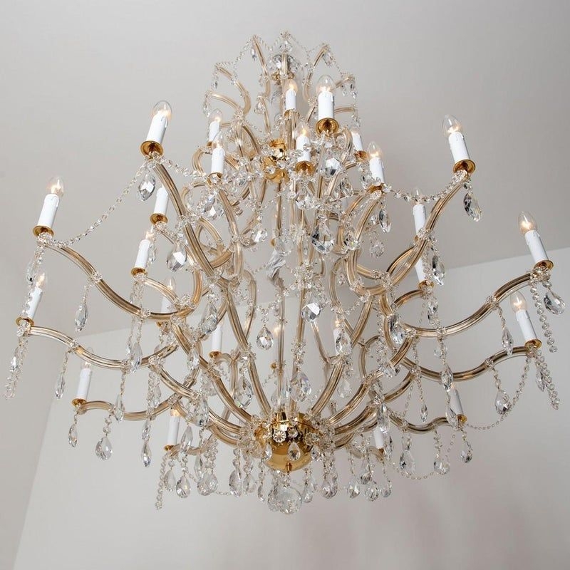 Maria Theresa Gold-Plated Swarovski Chandelier, 1950