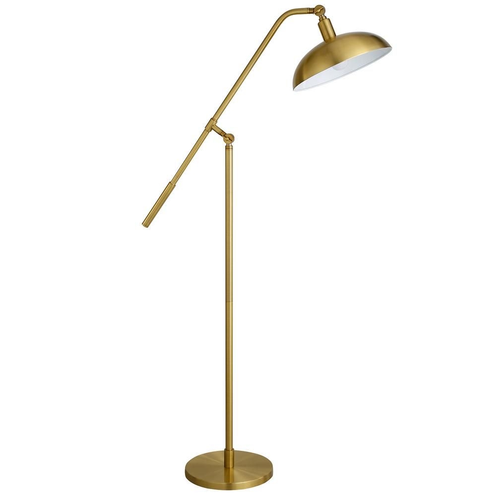 MEYER&CROSS Devon 62 in. Brass Floor Lamp with Metal Shade