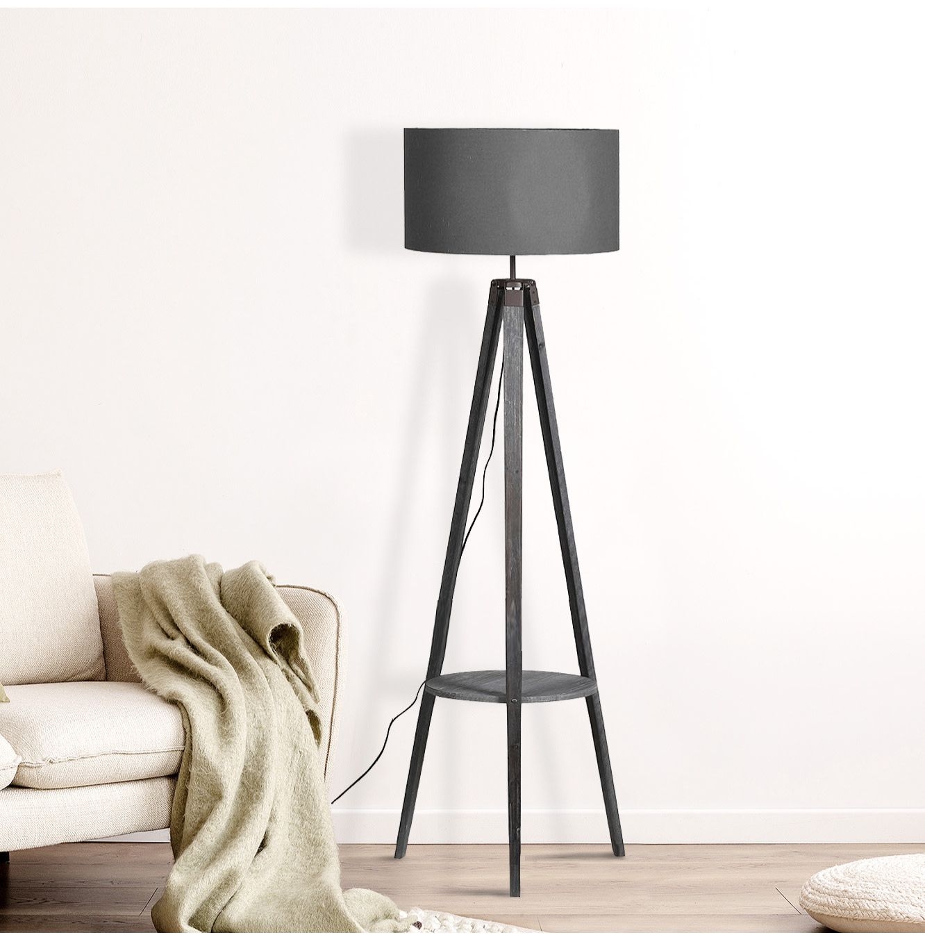 Minimalistic Grey Floor Lamp
