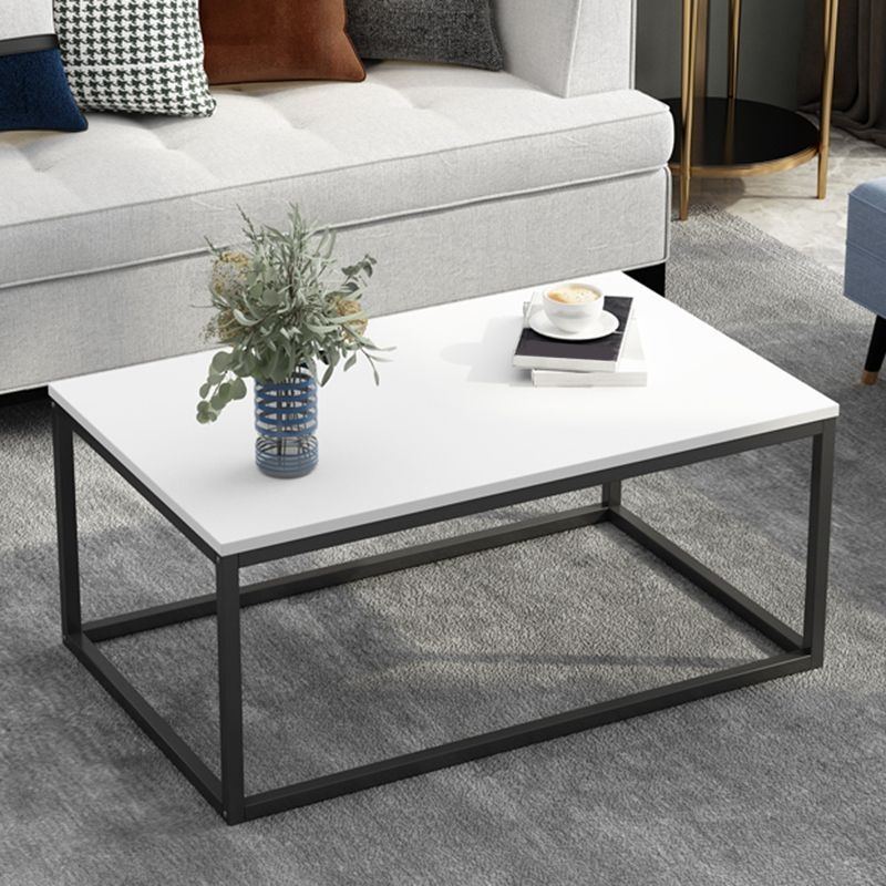 Modern Rectangular Steel Frame Coffee Table  Black Cocktail Table - 47L x 24W x 18H / Black / Gray