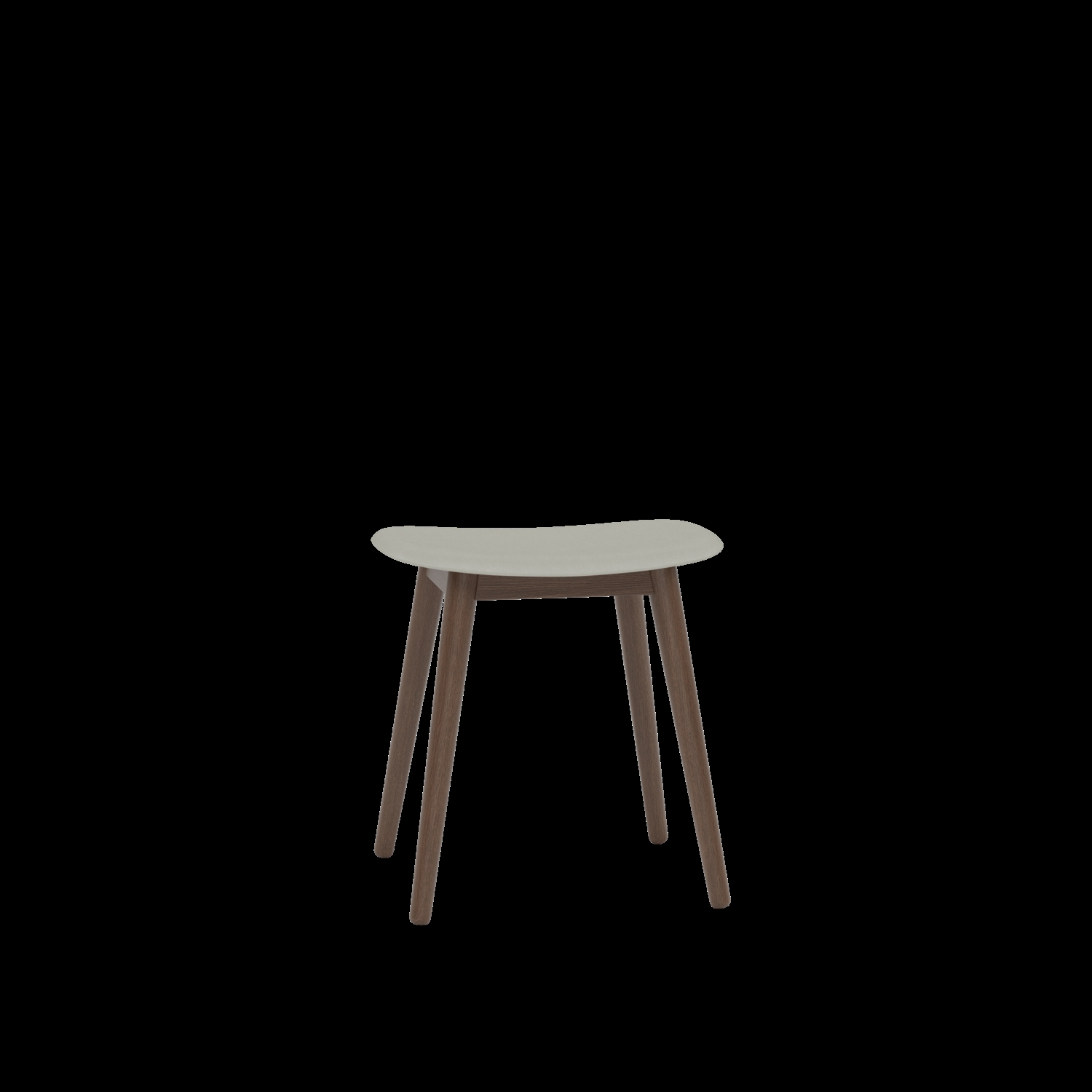 Muuto kruk Fiber Stool Wood Base Ochre/Stained Dark Brown