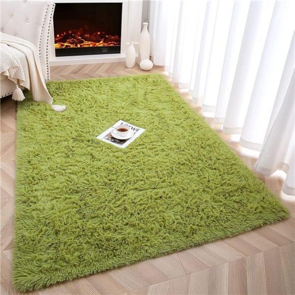 New Ultra Soft Fluffy Area Rug | Color: Green | Size: Os