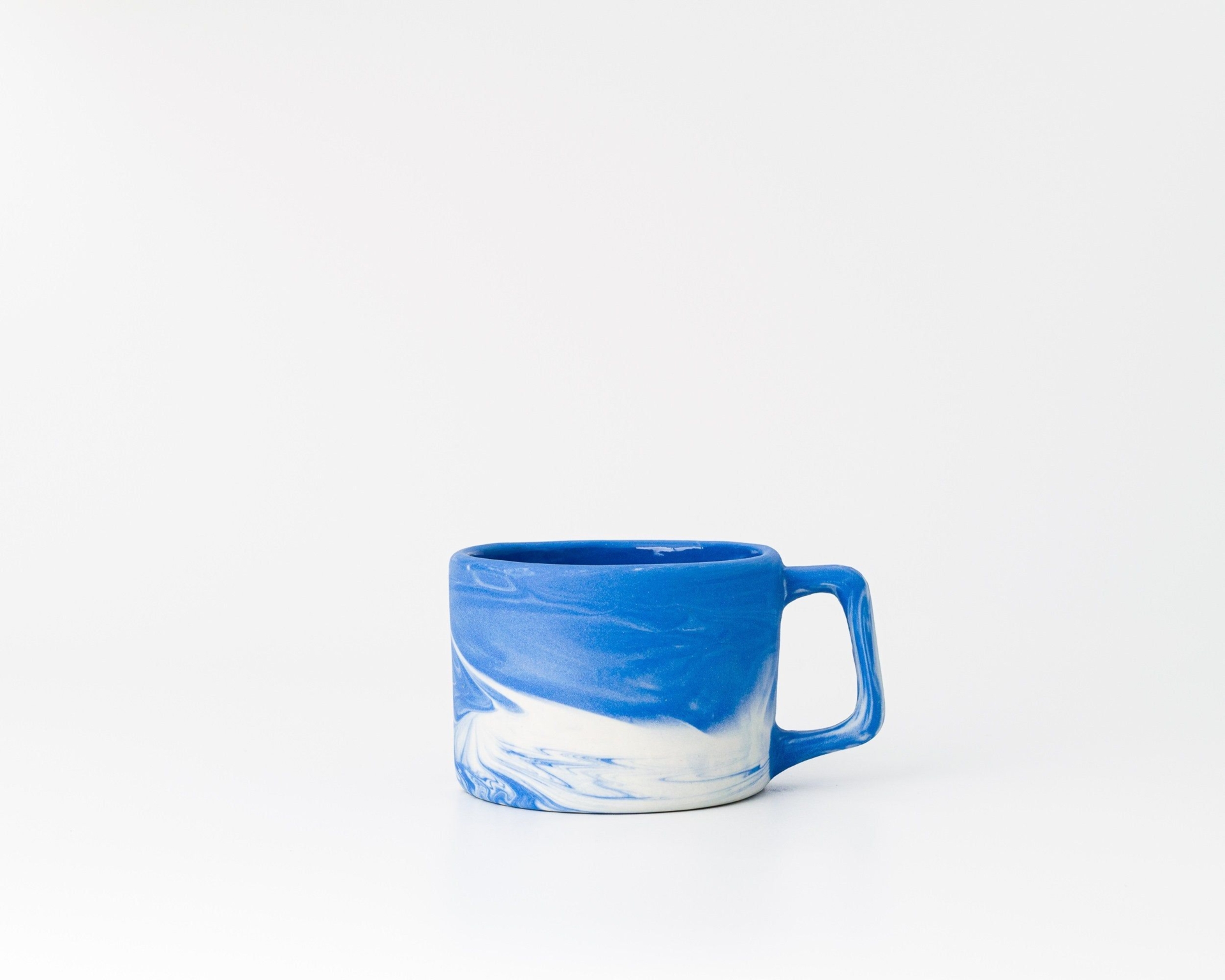 Pair of 10oz Short Mugs - Matte Black / Birch