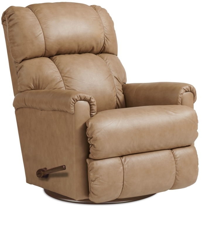 Pinnacle Leather Match Swivel Gliding Recliner