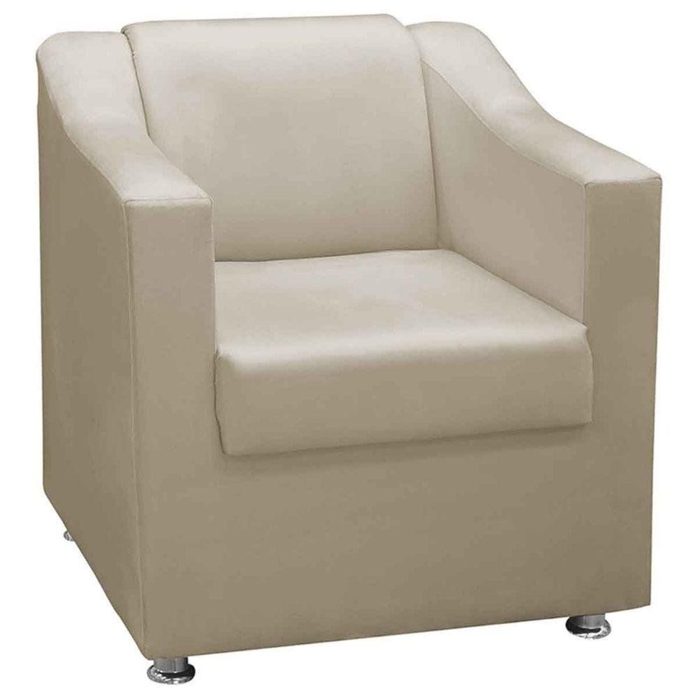 Poltrona Decorativa Maya Veludo Bege