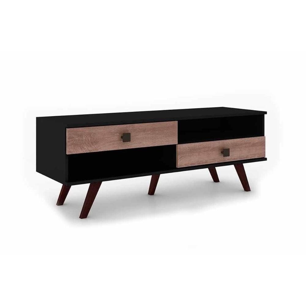 Rack Para Tv Rt3069 At 43 Polegadas C/ 2 Gavetas Preto/rustico - Movelbento