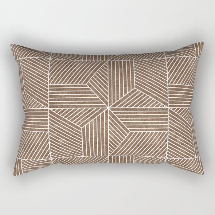 Rectangular Pillow | Bohemian Geometric Tiles - Brown by Little Arrow Decor - Small (17" x 12") - Society6