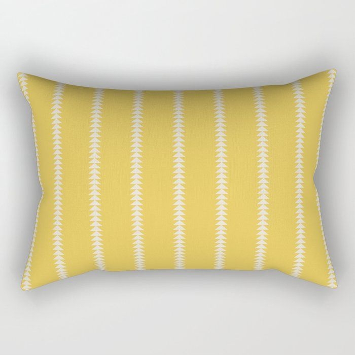 Rectangular Pillow | Minimal Triangles - Bright Yellow by Colour Poems - Small (17" x 12") - Society6