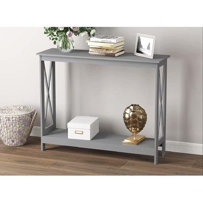 Red Barrel Studio Sole Tables For Entryway Sofa Table Long Narrow Hallway Table Small Space Sole End Table For Living Room 2 Layers in Gray Wayfair