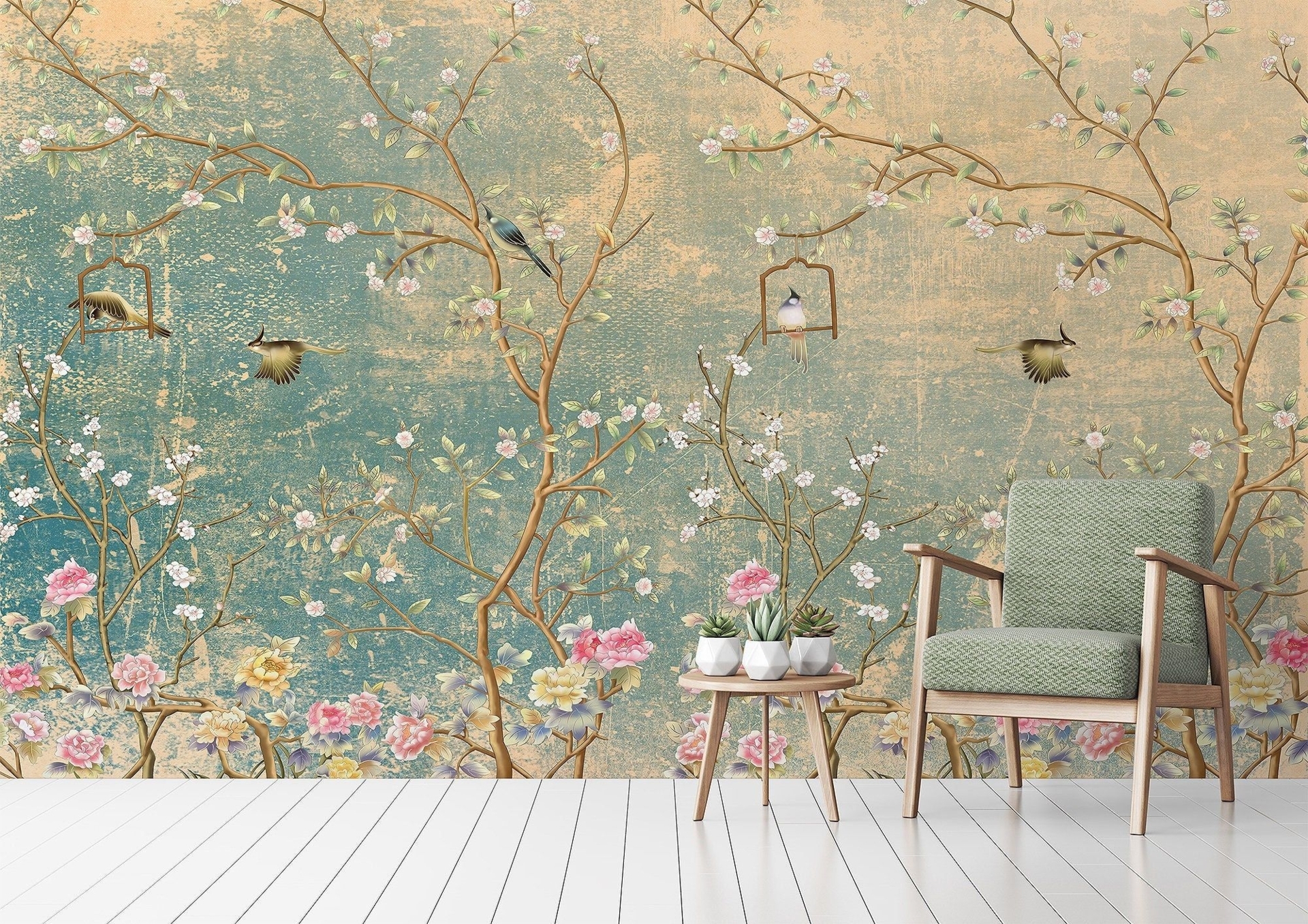 Removable Wallpaper Peel and Stick Wallpaper Wall Paper Wall Mural Chinoiserie Wallpaper Floral Wall Mural 3d Wallpaper Art Deco Wallpaper