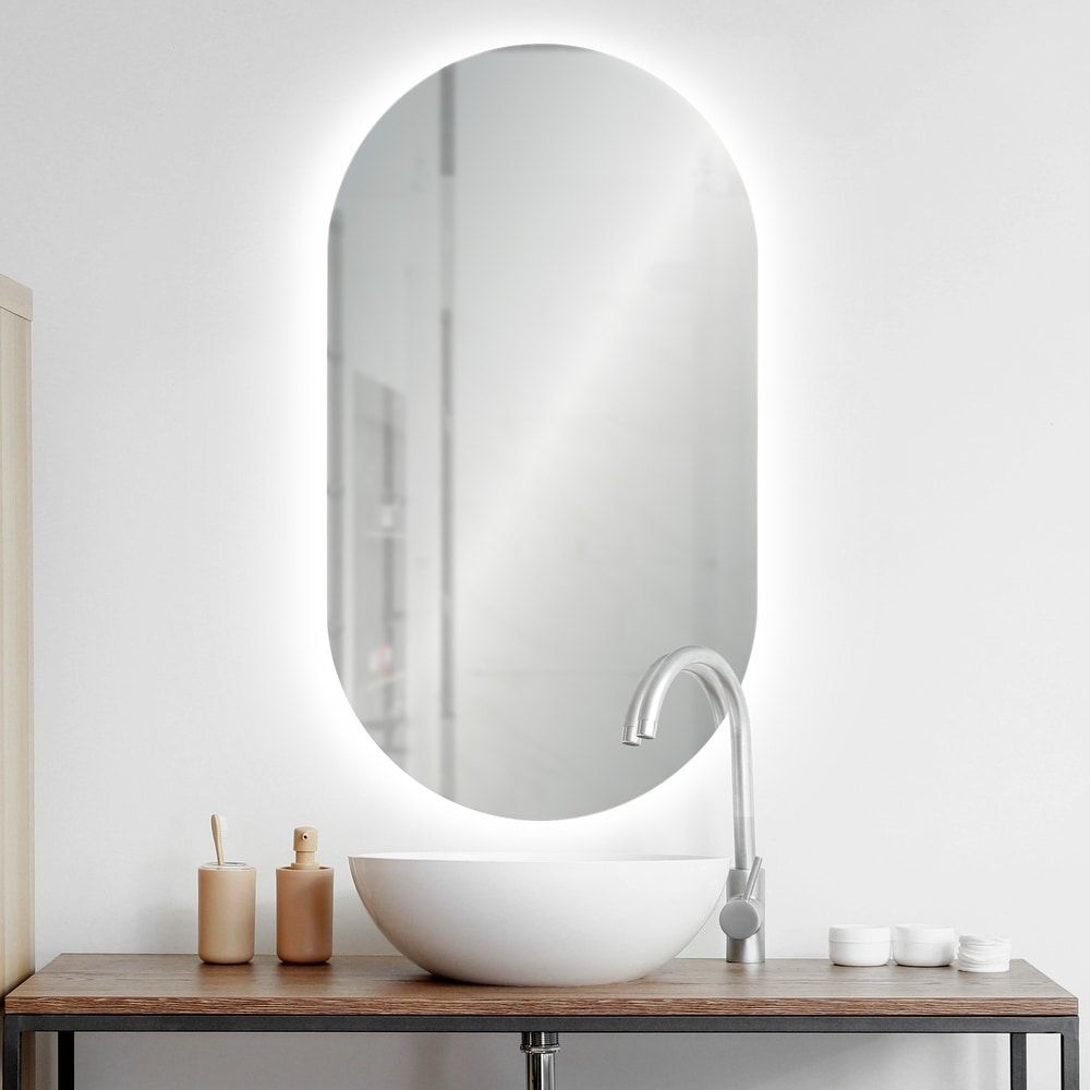 Renwil Kato LED Oval shaped Wall Mirror - Clear - Large (Clear - Large)