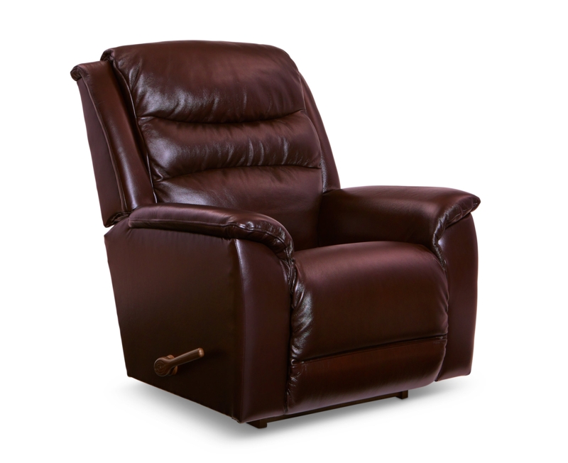 Rosewood Leather Match Rocking Recliner