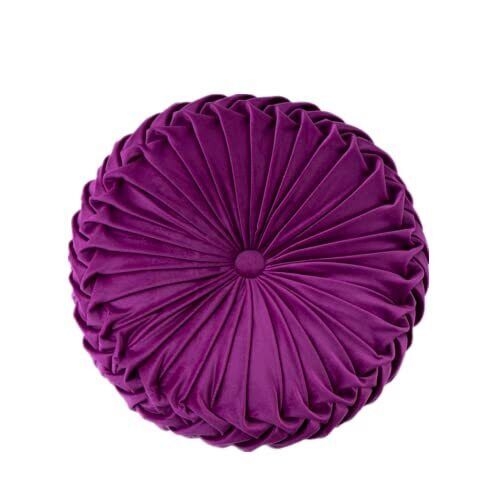 Round Velvet Seat Cushion Pleated Pumpkin Throw Pillow For Bed Sofa Couch Car