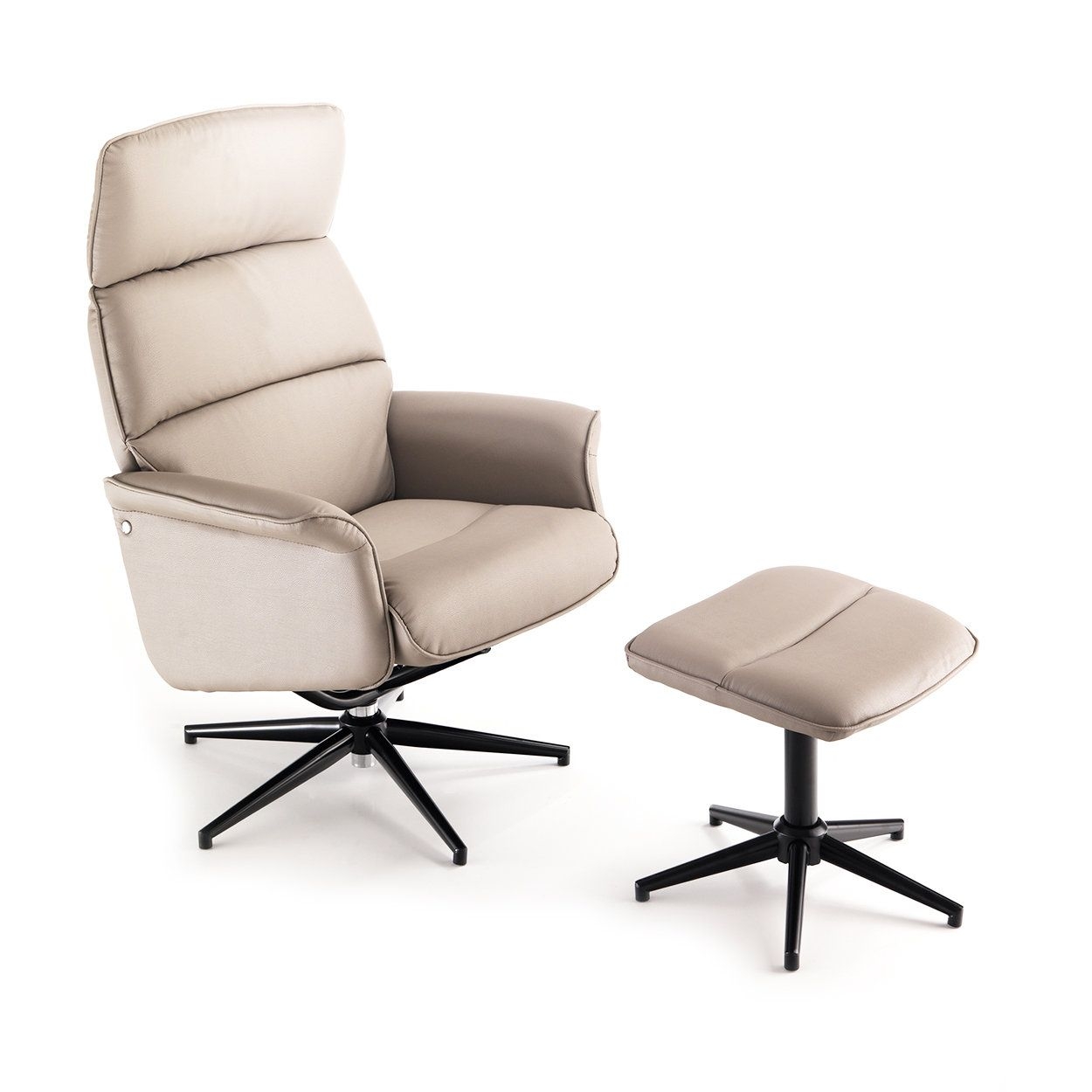 Sedute d'ufficio - Poltrona Comfort Girevole Con Pouf Clara Tortora