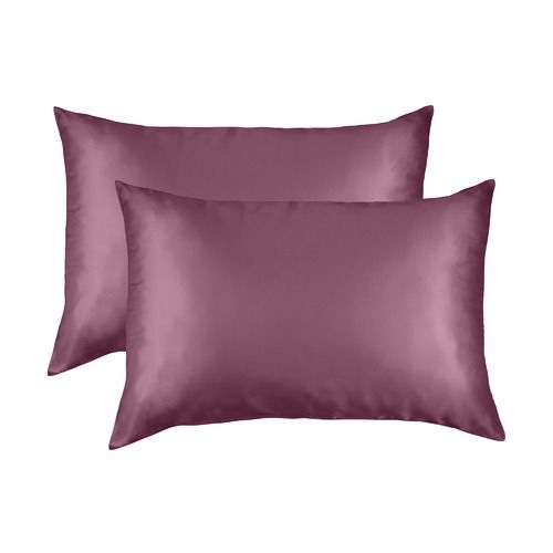Set of 2 Hani Mulberry Silk Standard Pillowcases Colour: Malaga Wine - Temple & Webster