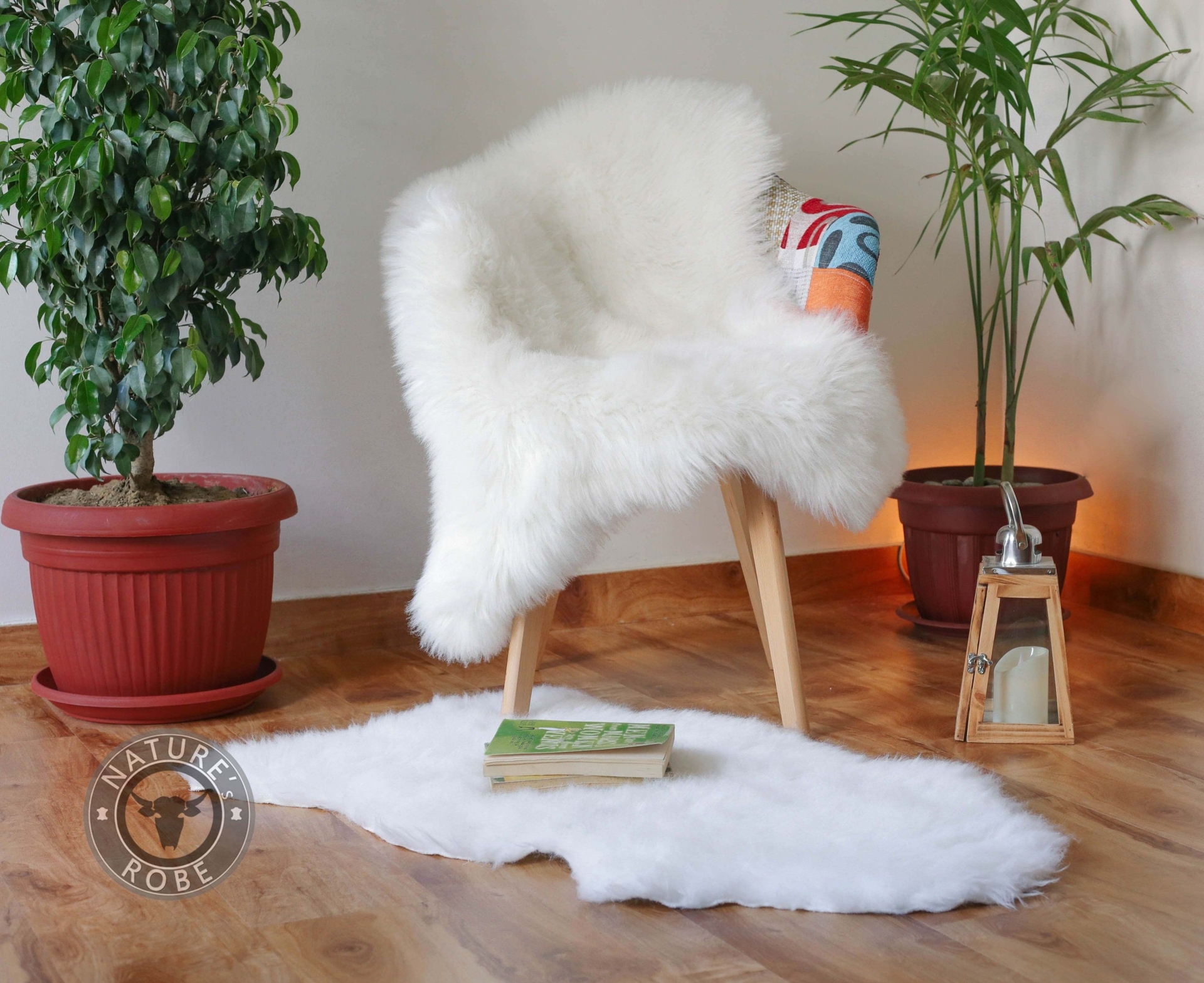 Sheepskin rug Faux Set Of 2, Size: 2x3 ft single pelt, Artificial Lamb skin rug, cozy soft wool white rug for living room chairs Home Decor