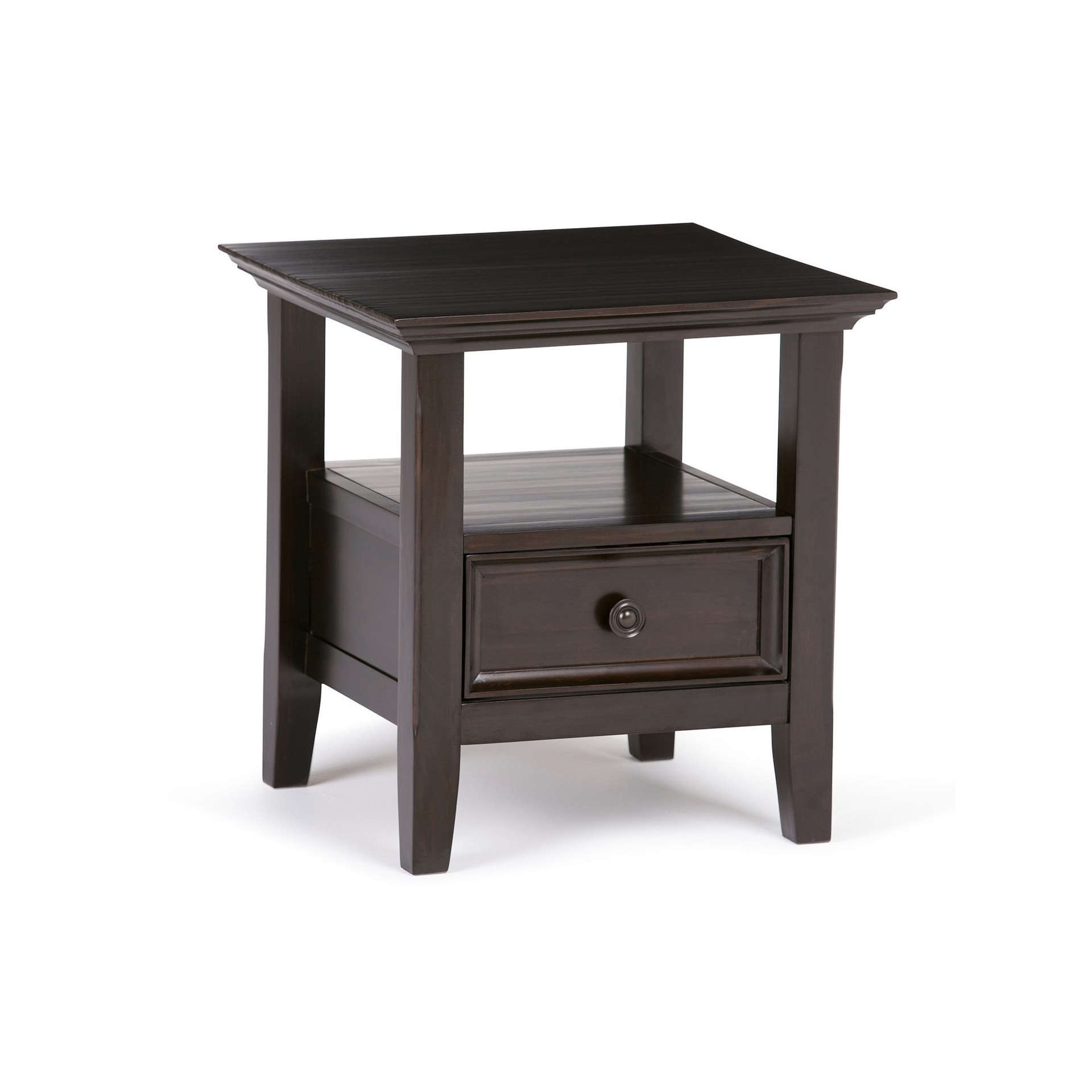 Simpli Home Amherst End Table, Brown