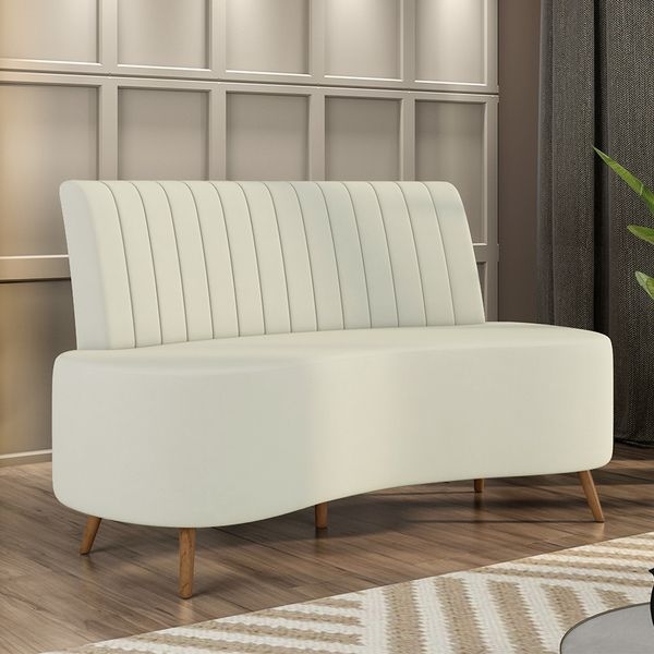 Sof Living Decorativo 2 Lugares 1 60m Katara Bege Claro Velu