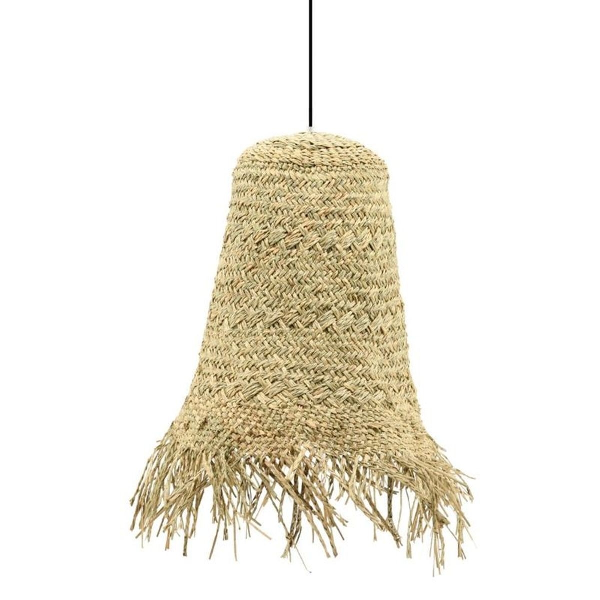 Suspension Frange En Jonc Naturel