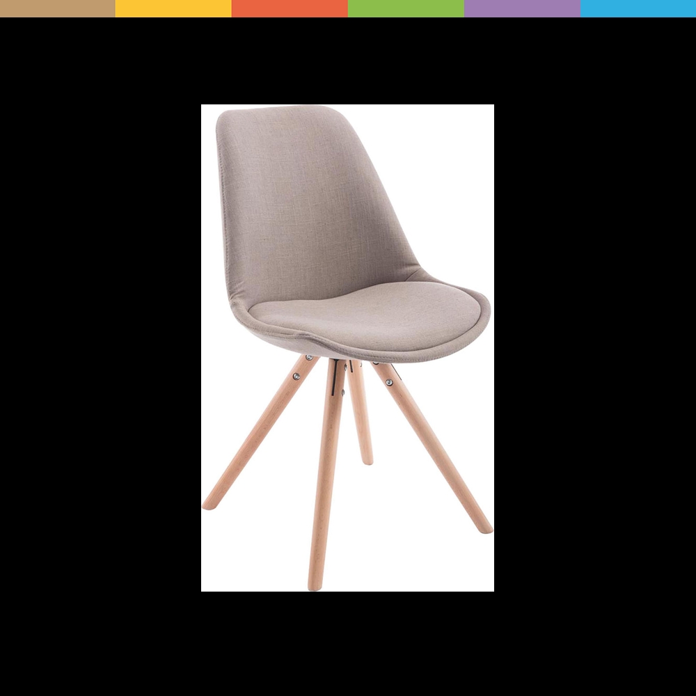 Swisshandel24, Sthle, 4er Set Sthle Toulouse Stoff Natura Rund, taupe