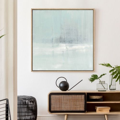 The Hamptons Canvas Wall Art Frame/Size: Natural Framed / 80cm x 80cm - Temple & Webster