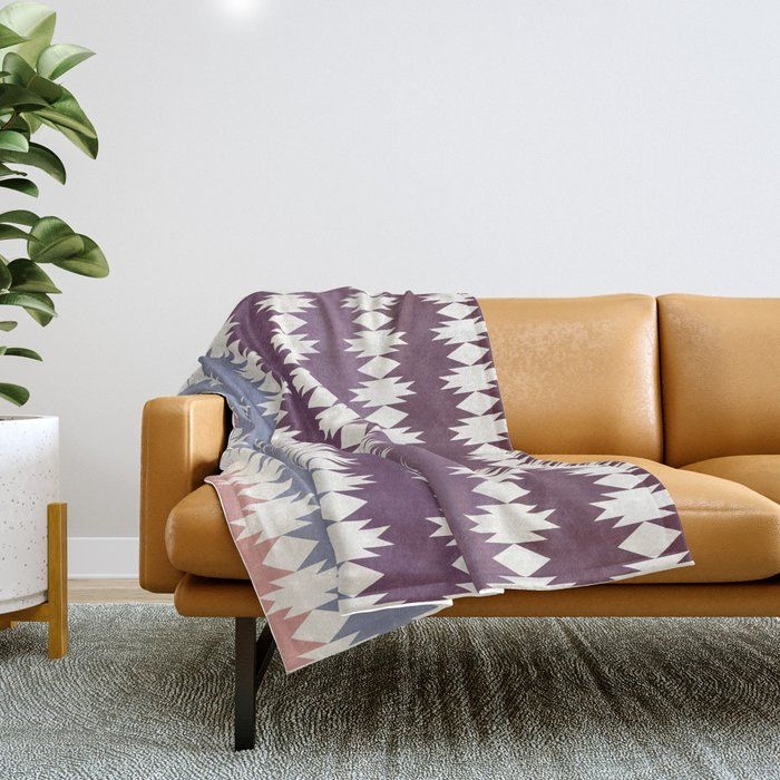 Throw Blanket | Geometric Southwestern Pattern Xiv by Colour Poems - 51" x 60" Blanket - Society6