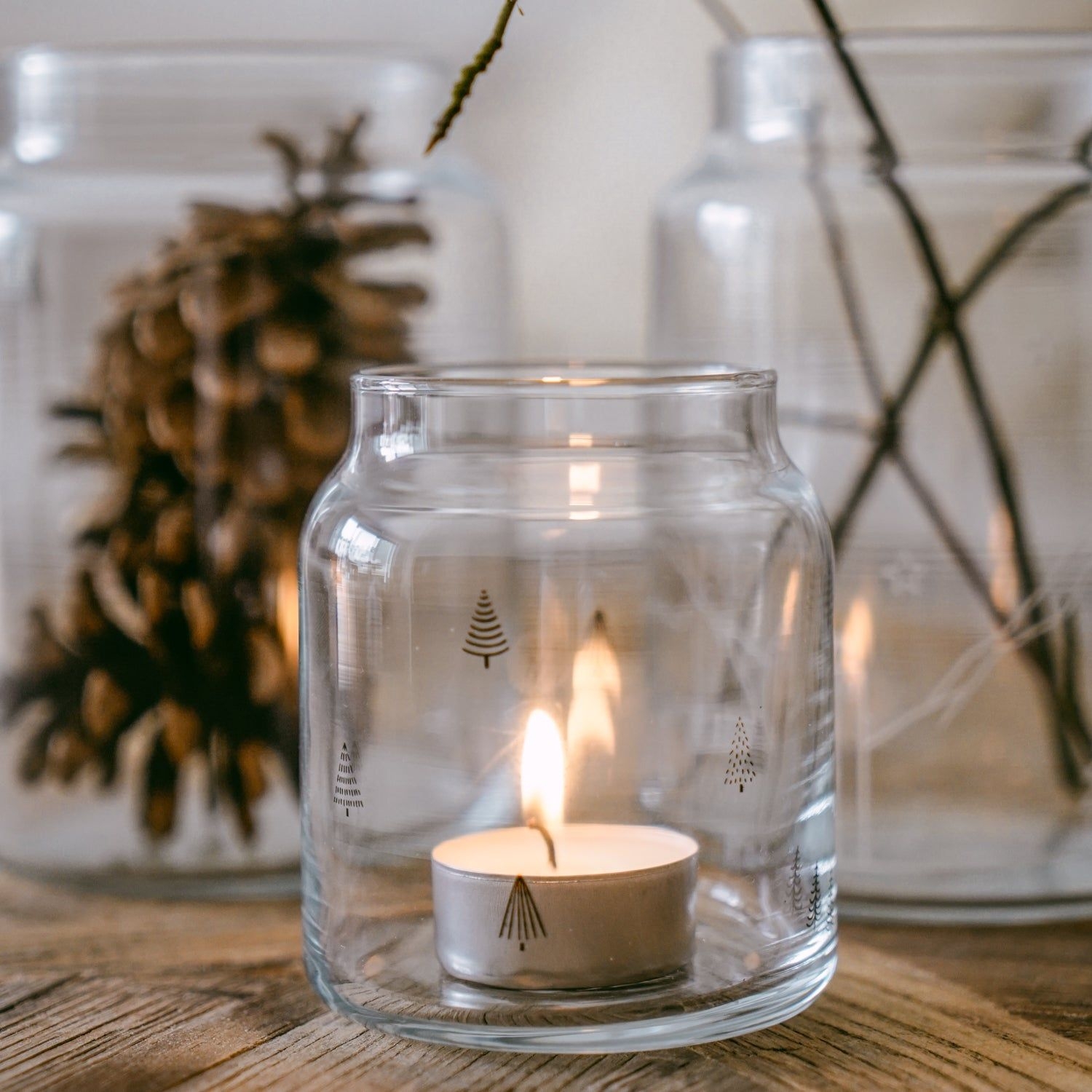 Vase en verre petit sapin