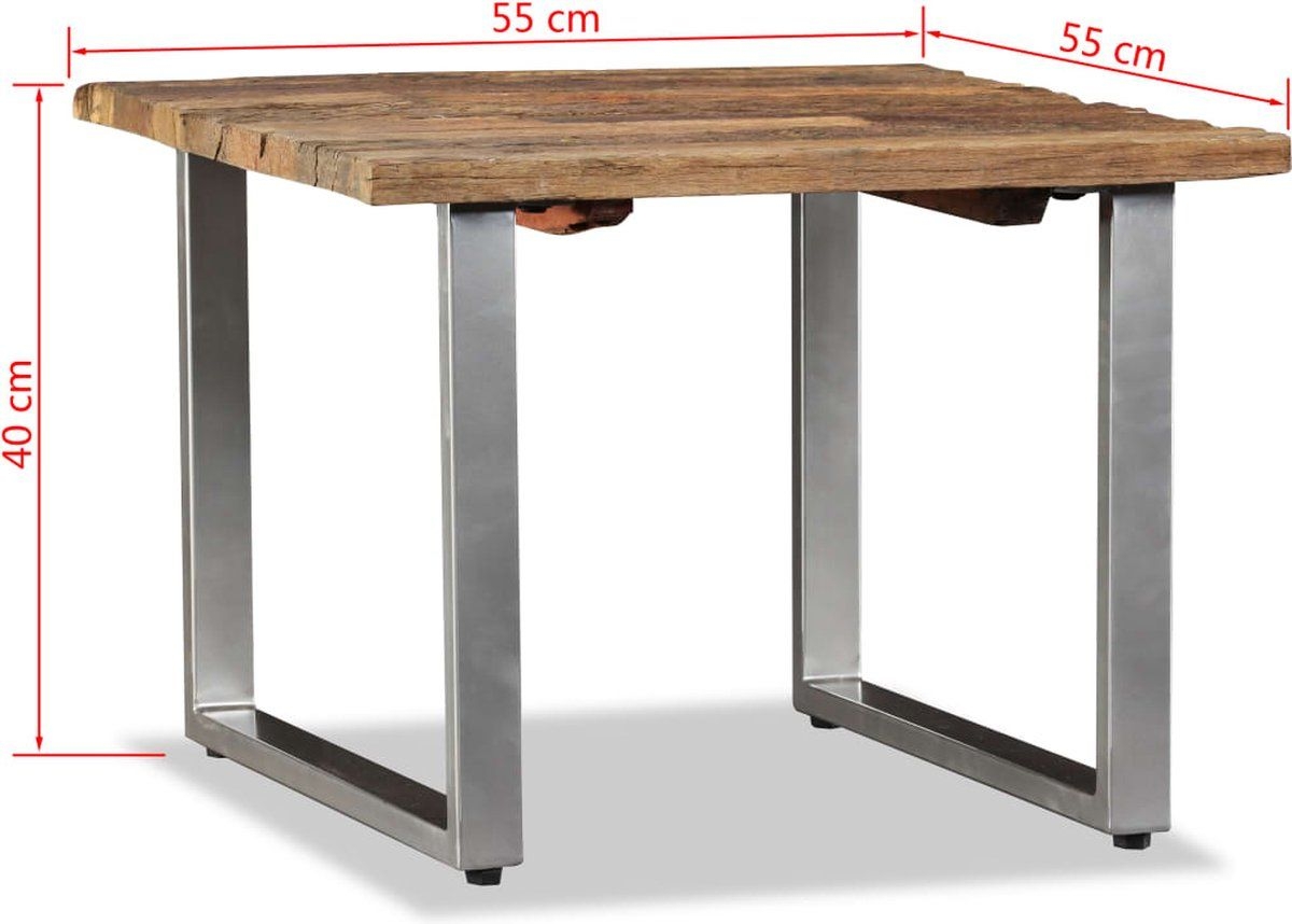 vidaXL Salontafel 55x55x40 cm massief gerecycled hout