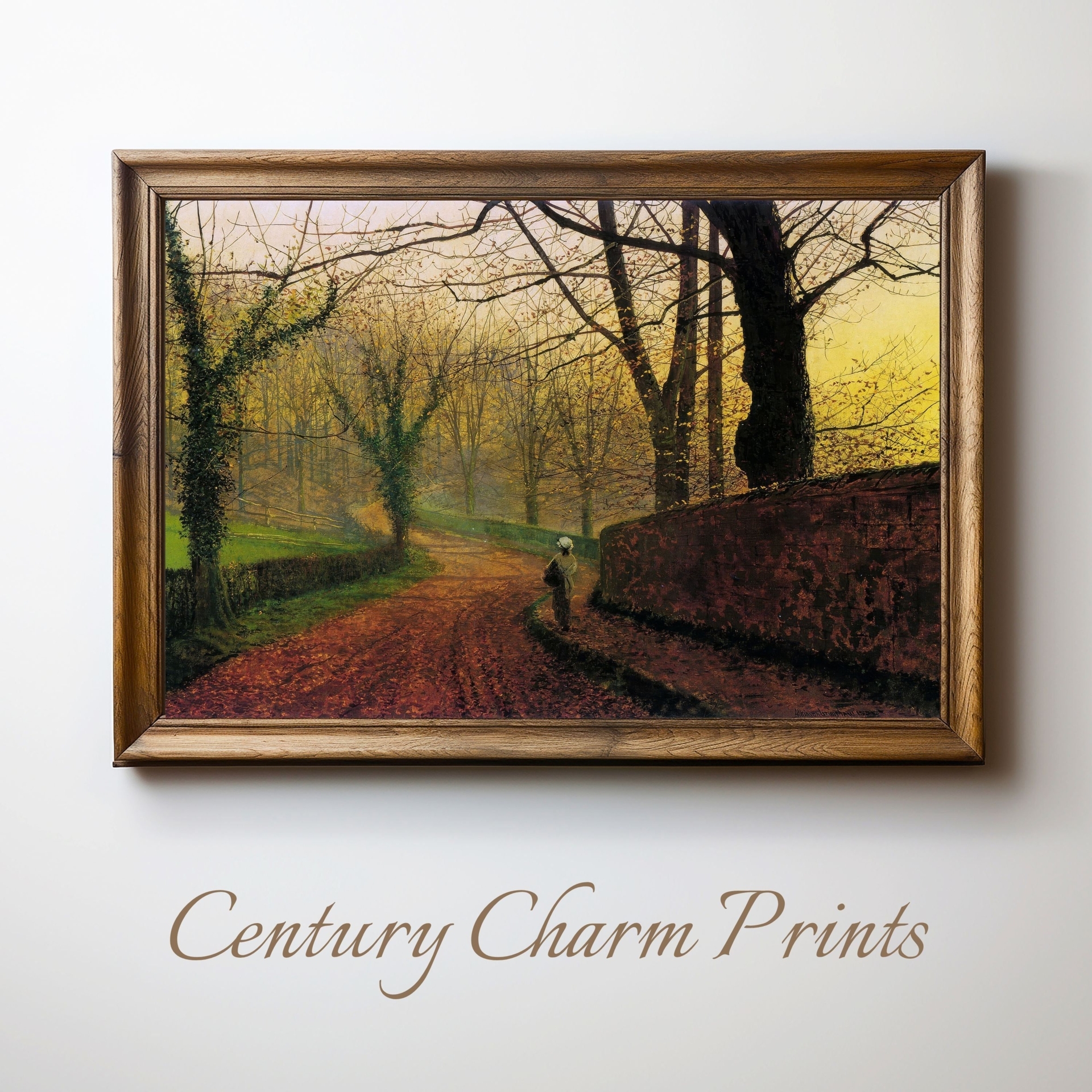 Vintage Fall Walk Oil Painting, Printable Home Dcor, Set Of Five Different Aspect Ratio Prints, Instant Jpg Downloads
