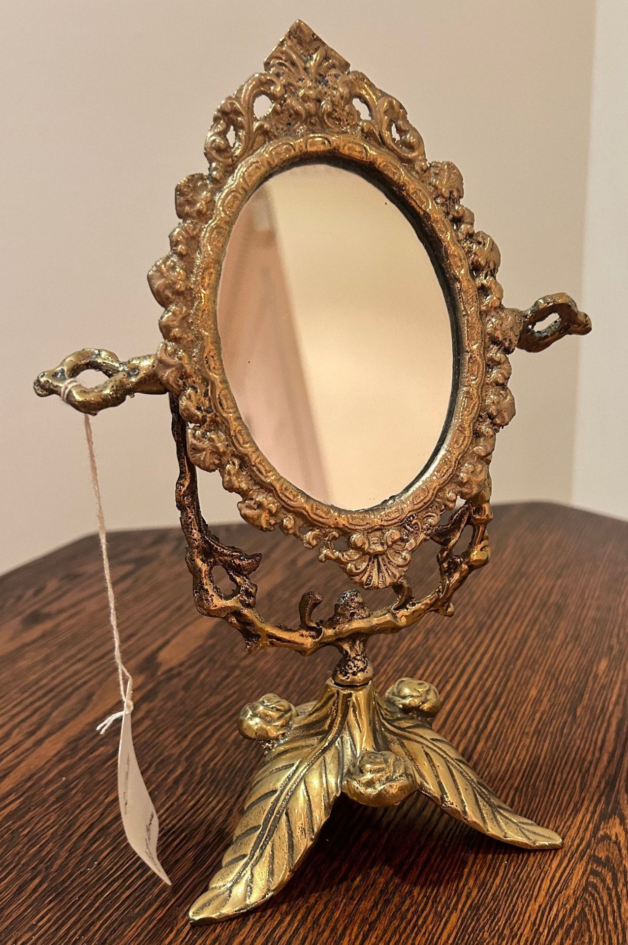 Vintage Small Tilting Mirror - Brass