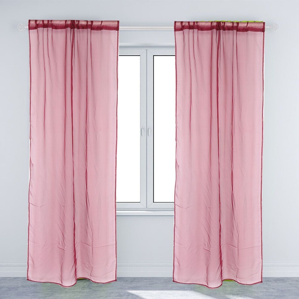 (wine Red)sheer Window Curtain Bedroom Balcony Drape Curtain Window Treatment